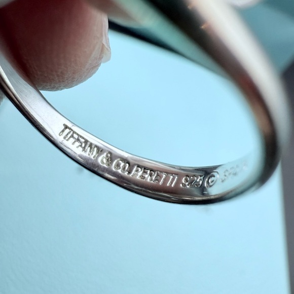 Retired Tiffany & Co Elsa Peretti Open Heart Ring Sterling Silver Sz 7.5 - Picture 6 of 8